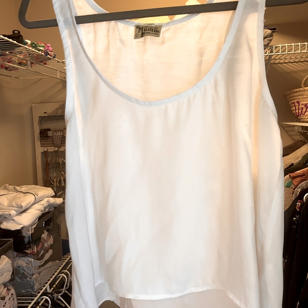 Show Me your Mumu white silk crop tank size small